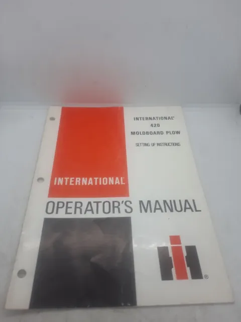 IH International Harvester 420 Moldboard Plow Owner's Operator's Manual