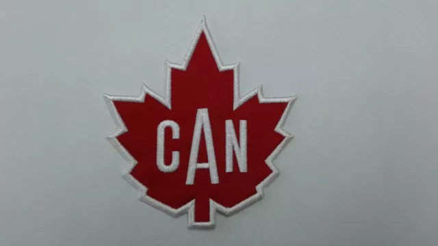 4 pc IRON-ON CANADIAN MAPLE LEAF EMBLEM EMB. PATCH 4x4-1/4"
