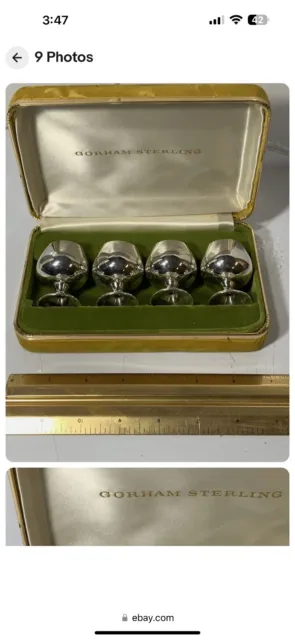 Set of 4 Vintage Gorham Mini Cordial Chalice Goblet Shot Cup Sterling Silver 955