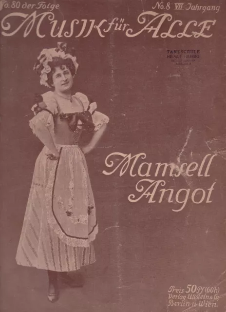 Musique pour Toutes Monatshefte À Entretien Populaire No. 8 Mamsell Angot