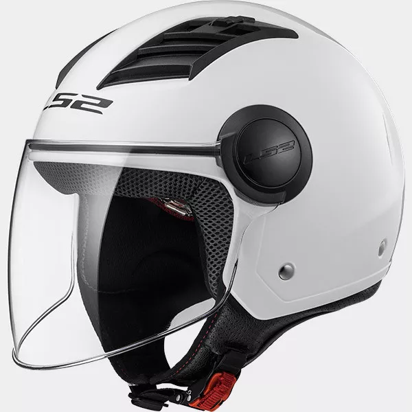 Casco Jet Ls2 Of562 Airflow Solid Bianco Lucido Interno Removibile Prese D'aria