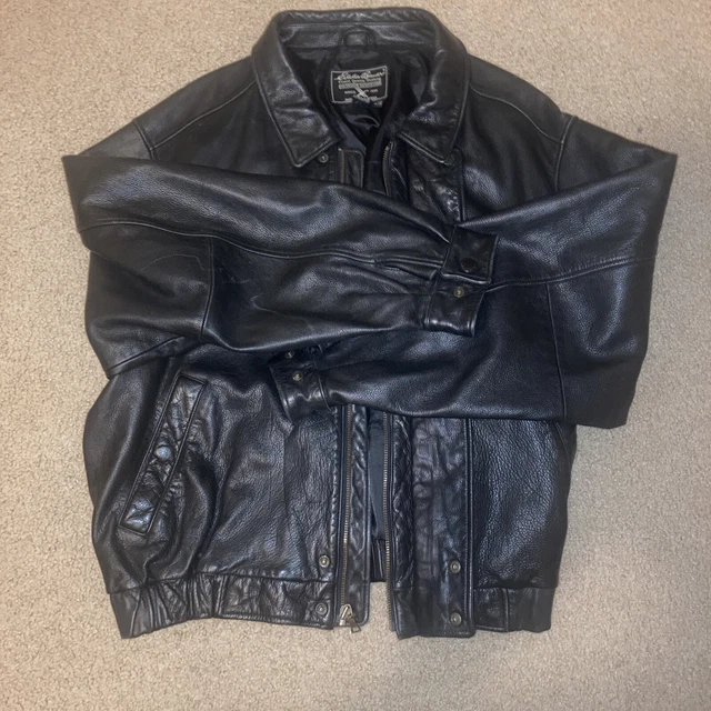 eddie bauer mens XXL leather jacket black