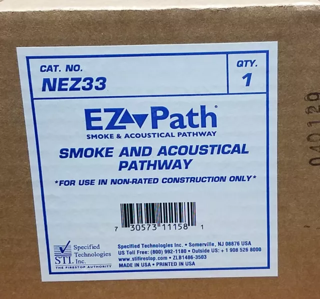 STI EZ-PATH NEZ33 Smoke and Acoustical Pathway NIB 2