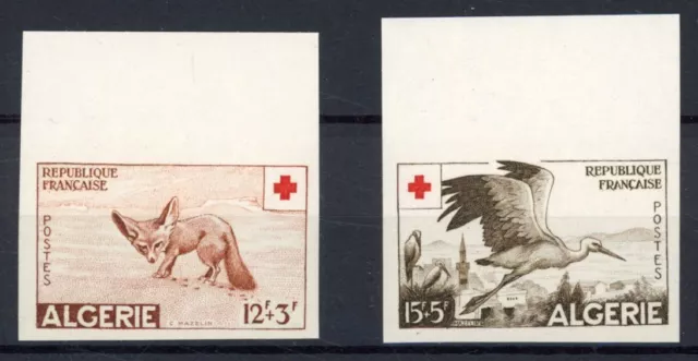 [3542] Algerie redcross fauna good old set very fine MNH stamps imperf