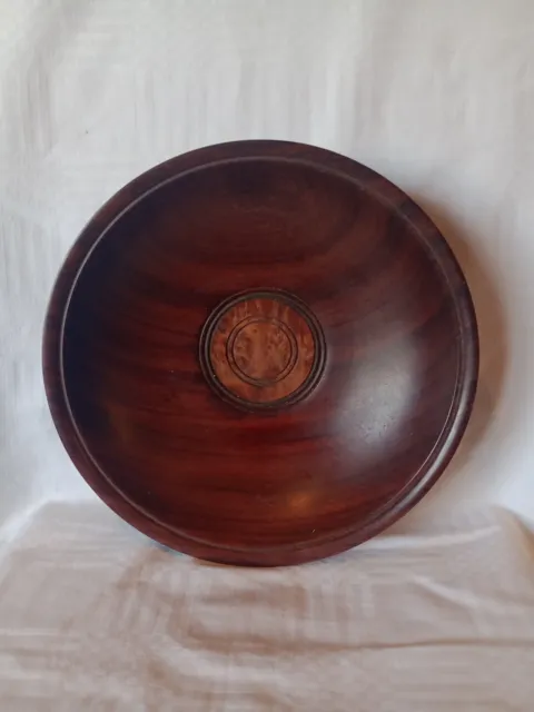 Hand Turned Padauk Wood Bowl With Thuya Burr Centre