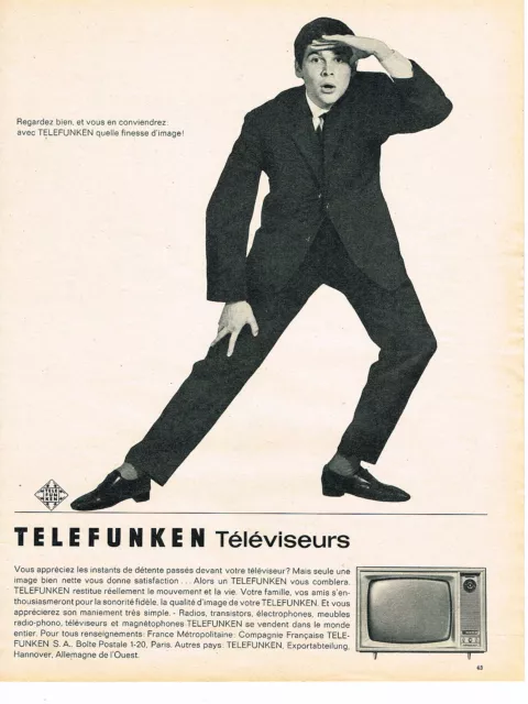 PUBLICITE ADVERTISING   1962   TELEFUNKEN   téléviseur