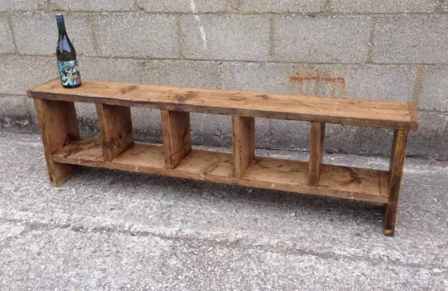 5 Hole Rustic Up-Cycled Bench. ( We Deliver ! )