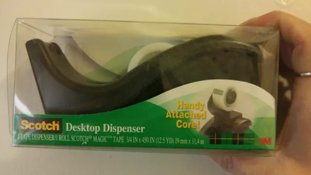 scotch desktop tape dispenser with attached core