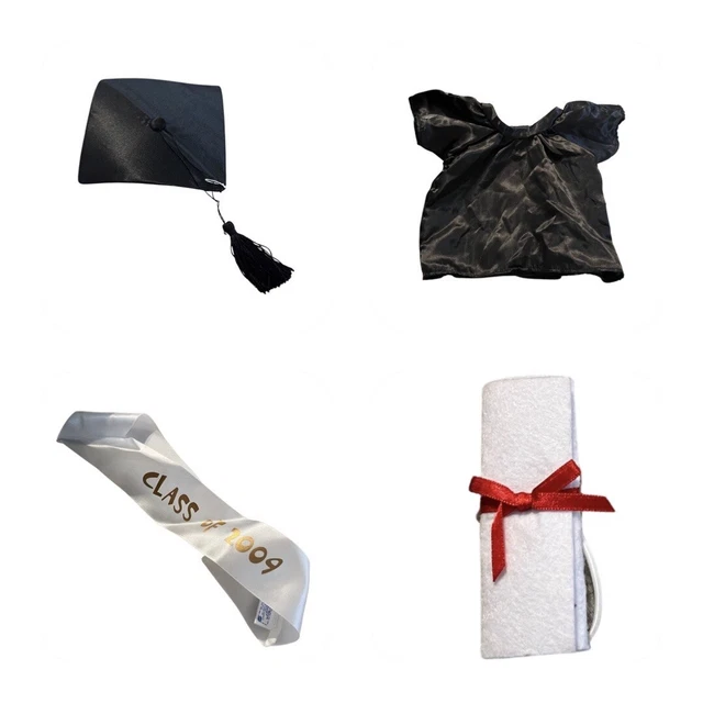 BUILD A BEAR Graduation Bear Cap Gown Interchangeable Tassels and