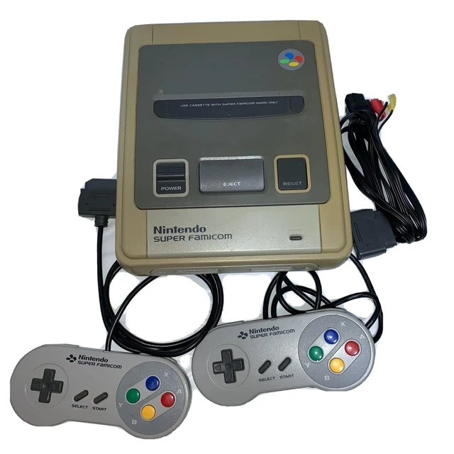 Nintendo Super Famicom Console Controller x2 SNES Japan ver. Tested Working JP