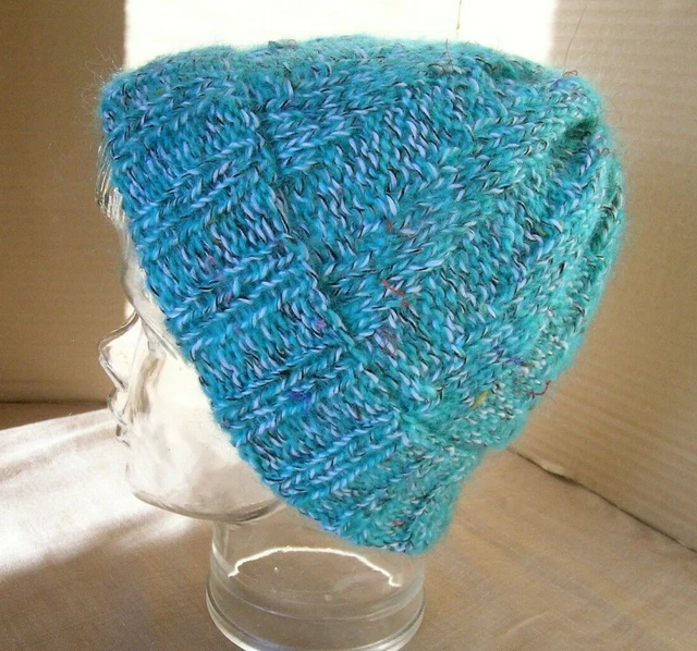 Handgestrickte Mütze/Wollmütze/Beanie mit Stulpen/Fingerlose Handschuhe Bunt