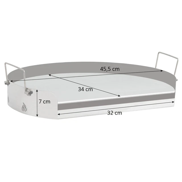 Edelstahl Grillplatte Pizzaplatte Plancha Grillaufsatz Ø 45,5 cm *B-Ware* 2