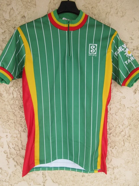 Maillot Cycliste Vintage Noret - Garage Paillard Peugeot RLB Vert Années 80