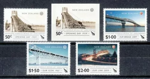 2009 New Zealand Stamps - Opening Auckland Harbour  - MNH Mset of 4 + P&S Stamp