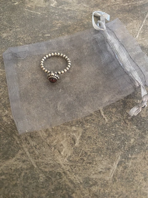 Red Ring Womens Garnet Pandora Silver Stone Unsure Of Size