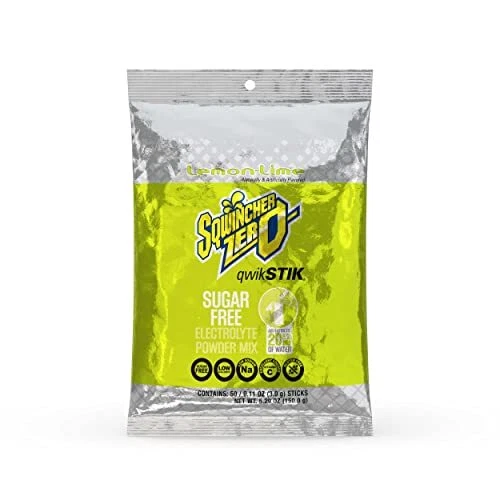 Sqwincher Zero Qwik Stik Sugar Free Lemon Lime .11 0z Pack of 50