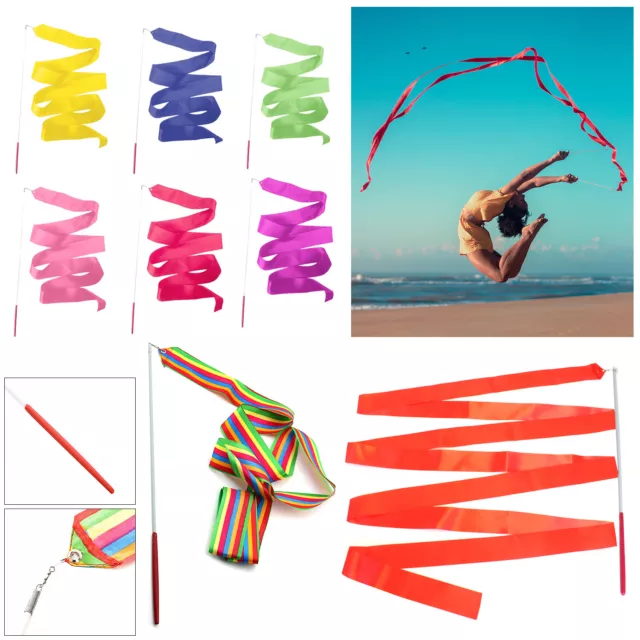 4M Ribbon Gym Dance Rhythmic Art Gymnastic Streamer Baton Twirling Rod