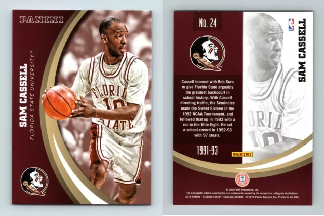 Sam Cassell #24 Florida State Seminoles Collegiate 2015 Panini Trading Card