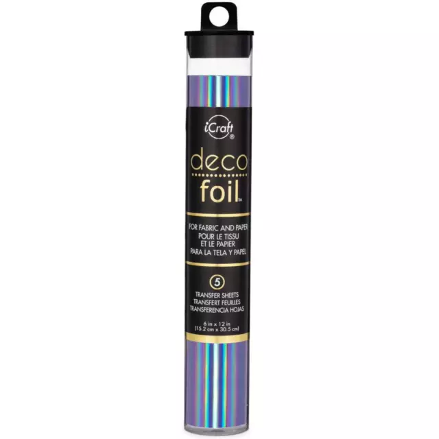 Deco Foil Specialty Transfer Sheets 6"X12" 5/Pkg - Prince Periwinkle