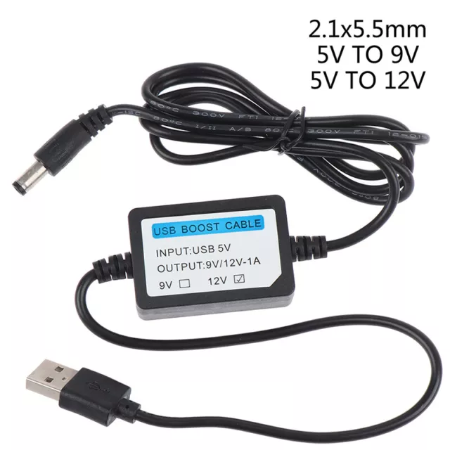 Cavo di ricarica USB Power Boost DC 2,1x5,5 mm 5 V su DC 9 V/12 V 1 A Step UP