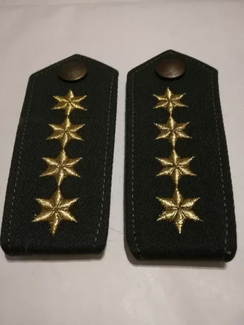 1 PAAR POLIZEI SCHULTERSTÜCKE (RÄNGE SORT.) GRÜN/SILBER/GOLD Schulterklappen