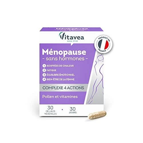 Vitavea Manhaé - Complément Alimentaire Ménopause Sans Hormones - 120 Capsules - Goût Caramel