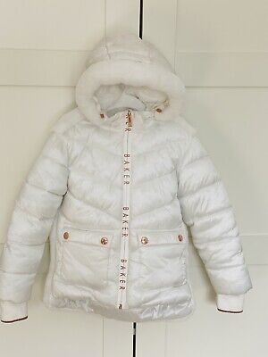 Ted Baker girls white winter coat jacket age 4-5 years