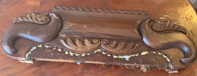 Atq Victorian Wood Carving Pediment Architectural Salvage Header Molding 23.25”