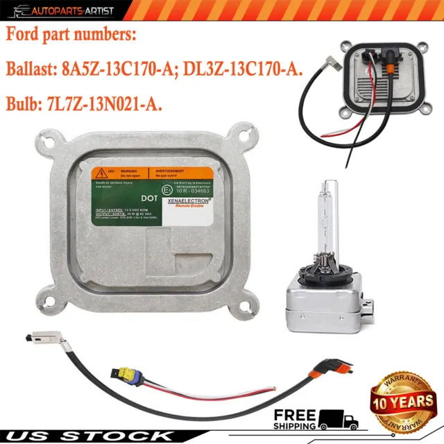 For 2010-2019 Ford Mustang Xenon Ballast & D3S Bulb Kit Control Unit Computer Us
