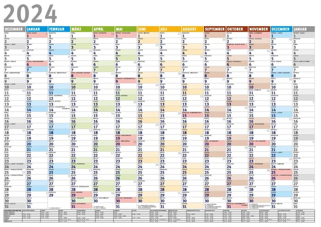 1X DIN A3 2024 Wandkalender Plakatkalender Jahresplaner Posterplaner