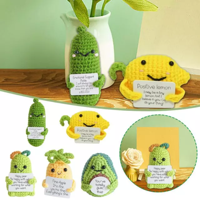Handmade Emotional-Support Pickled Cucumber Gift, Crochet Emotional Support  HOT- 