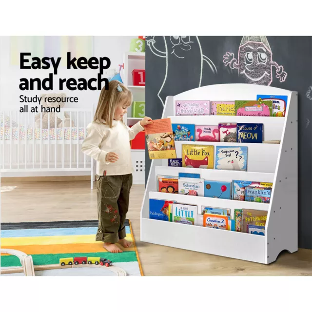 Keezi 5 Tiers Kids Bookshelf Magazine Shelf Organiser Bookcase Display Rack 3