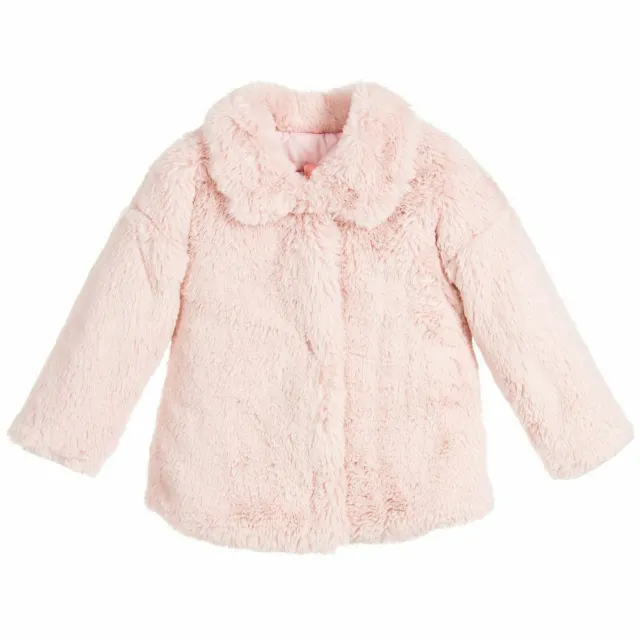 Monnalisa Bebe Baby Girls Pink Plush Fur Jacket 36 Months