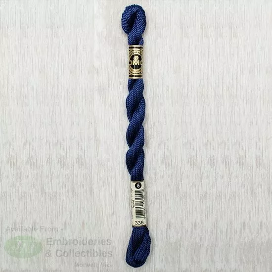 DMC Perle Cotton Thread, Size 5, 25m Skein, Colour 336 NAVY BLUE