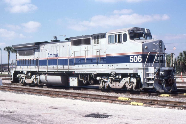 Amtrak GE Dash 8-32BHW 506 roster original kodachrome slide slides in 2002