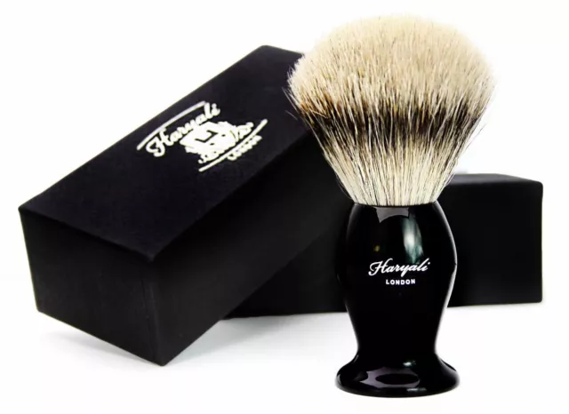 Classic Shaving Brush Black Silver Tip Badger Hair Barber Salon Shave For Men's