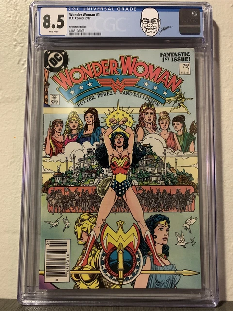 Wonder Woman #1 CGC 8.5 WP Newsstand Edition (DC Comics 1987) George Perez Label