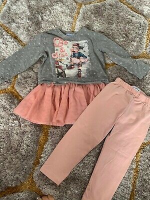 Mayoral Girls 'Be A Star' Grey & Pink Tutu Sweatshirt And Legging Set -24M- 92Cm