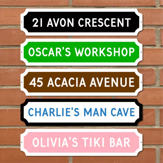 Personalised ANY TEXT Sign on METAL Street Plaque Door Wall Railway Family Gift