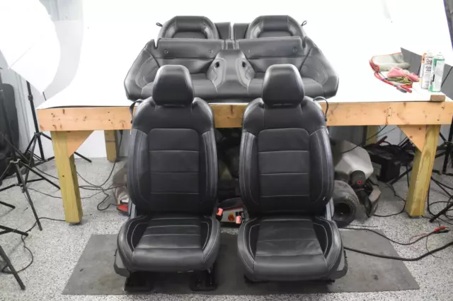 2018-20 FORD MUSTANG Coupe Leather Black Power Complete Front Rear Seat Set OEM