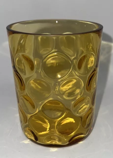 Vintage Amber Inverted Thumbprint Glass Tumbler~Excellent Condition!