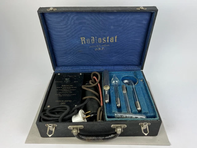 Radiostat Sammler Hochfrequenz Reizstromgerät HF Apparat selten in tollem Koffer