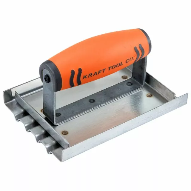 Kraft Tool 6"x 4" Stainless Steel Safety Hand Concrete Groover