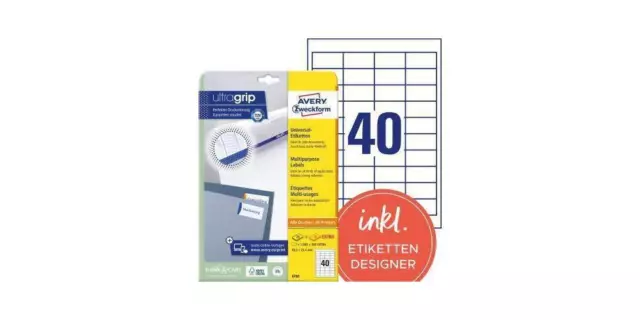 AVERY Zweckform Universal-Etiketten 4780 48,5x25,4mm weiß 1000 Stück