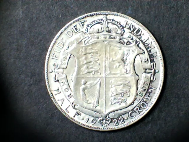 1922 George V .500 silver Half Crown,Very Fine.