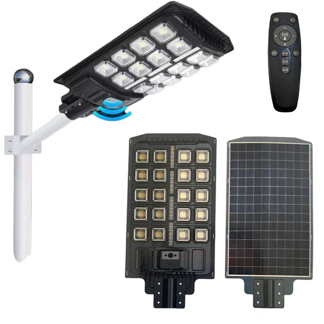 Reverbère Solaire LED 400W Kingwen - Éclairage Extérieur Avec Télécommande