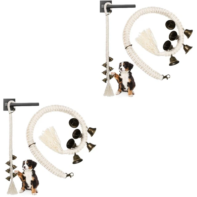 4 piezas Campana de puerta para perro La campana cuerda de algodón para entrenamiento perro Timbre