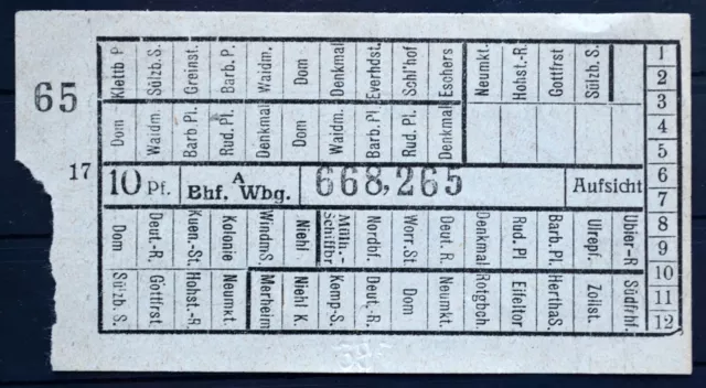 Germany Köln Cöln Straßenbahn Fahrschein ticket trolley cable car tram 1914-1917