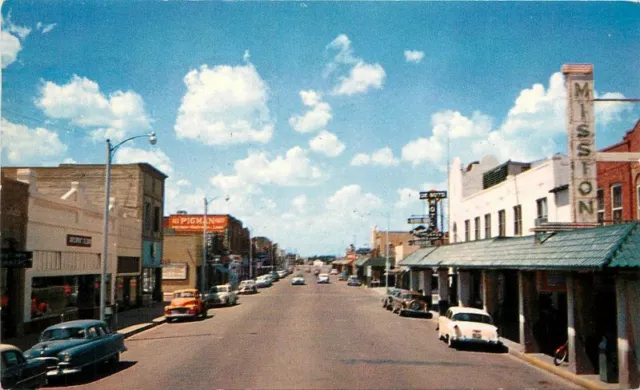 Autos Baxtone Dalhart Texas 1960s Postcard Main Street 1681