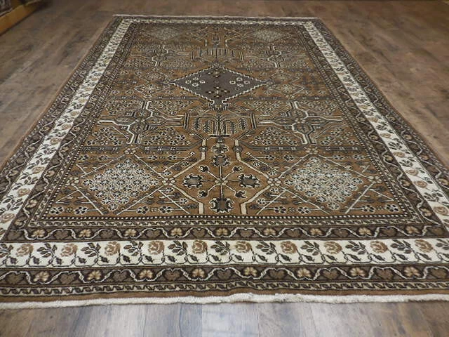 VINTAGE GEOMETRIC ANATOLIAN ORIENTAL HAND MADE AUTHENTIC TURKISH RUG 6.6x9.8 Ft